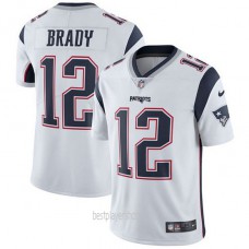 Mens New England Patriots #12 Tom Brady Game White Vapor Road Jersey Bestplayer
